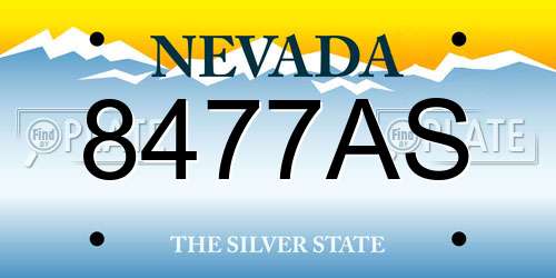 8477AS Nevada License Plate