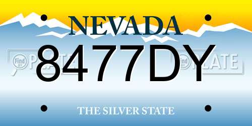 8477DY Nevada License Plate
