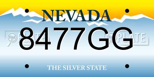 8477GG Nevada License Plate