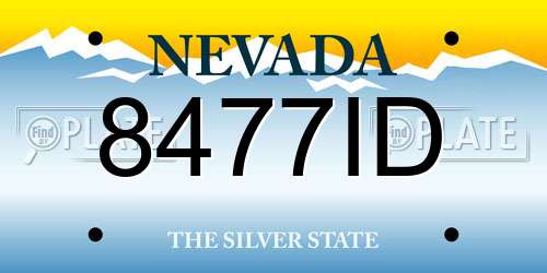 8477ID Nevada License Plate
