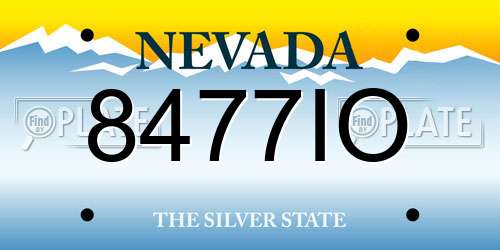 8477IO Nevada License Plate