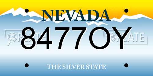 8477OY Nevada License Plate