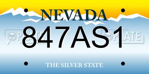 847AS1 Nevada License Plate