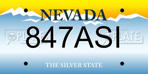 847ASI Nevada License Plate