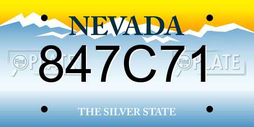 847C71 Nevada License Plate