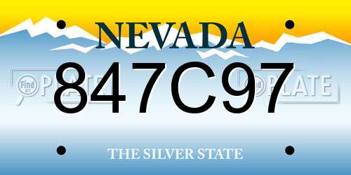 847C97 Nevada License Plate
