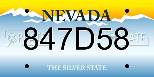 847D58 Nevada License Plate