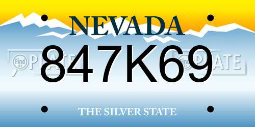 847K69 Nevada License Plate