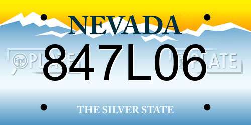 847L06 Nevada License Plate