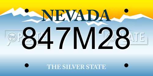 847M28 Nevada License Plate