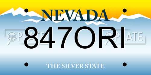 847ORI Nevada License Plate