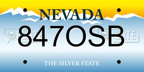 847OSB Nevada License Plate