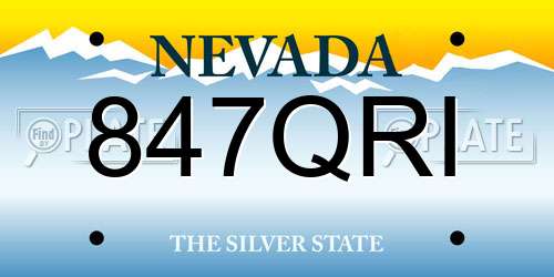 847QRI Nevada License Plate