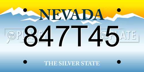 847T45 Nevada License Plate