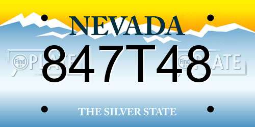 847T48 Nevada License Plate