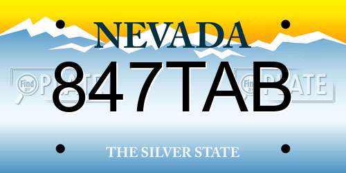 847TAB Nevada License Plate