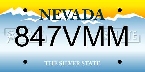 847VMM Nevada License Plate