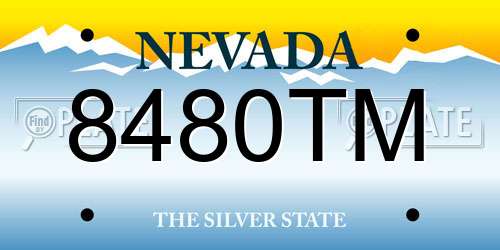 8480TM Nevada License Plate