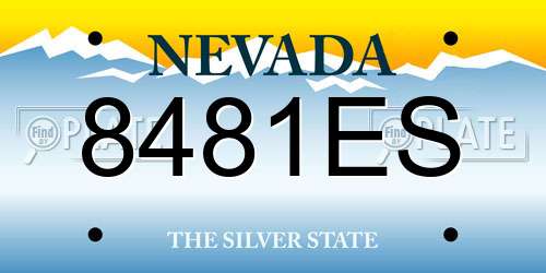 8481ES Nevada License Plate
