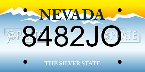 8482JO Nevada License Plate