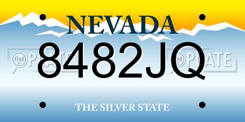 8482JQ Nevada License Plate