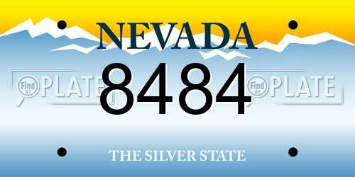 8484 Nevada License Plate