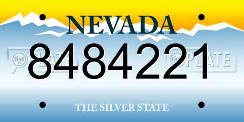 8484221 Nevada License Plate