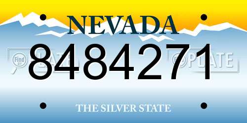 8484271 Nevada License Plate