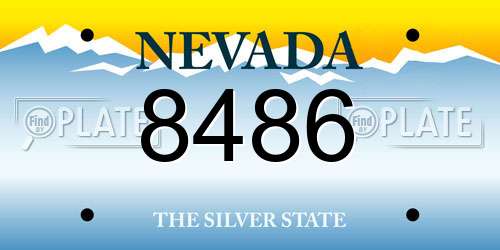 8486 Nevada License Plate