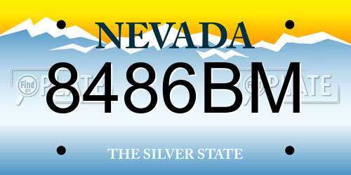 8486BM Nevada License Plate