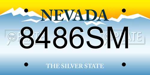 8486SM Nevada License Plate