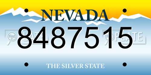 8487515 Nevada License Plate