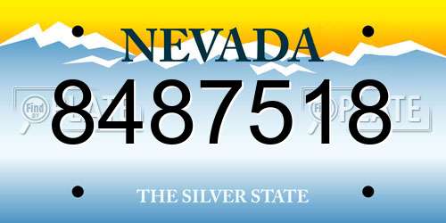8487518 Nevada License Plate