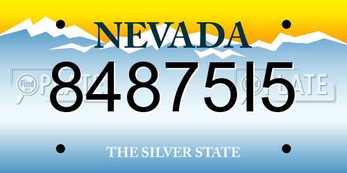 84875I5 Nevada License Plate