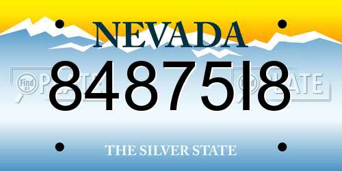 84875I8 Nevada License Plate