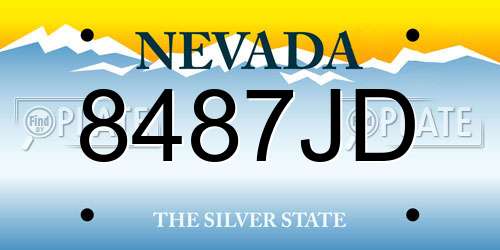 8487JD Nevada License Plate