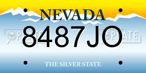 8487JO Nevada License Plate