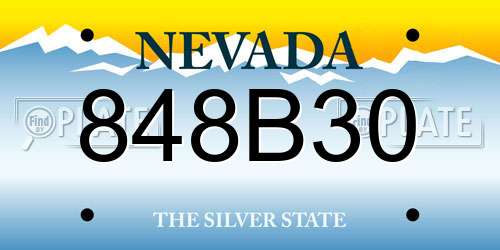 848B30 Nevada License Plate