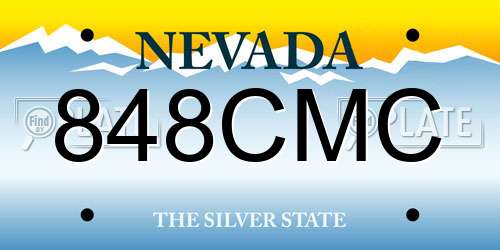 848CMC Nevada License Plate