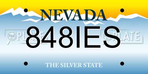 848IES Nevada License Plate