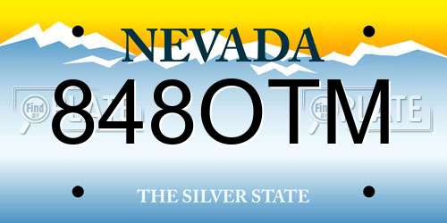 848OTM Nevada License Plate