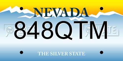 848QTM Nevada License Plate