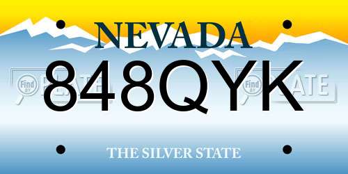 848QYK Nevada License Plate