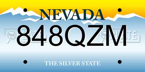 848QZM Nevada License Plate