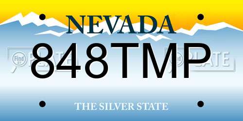848TMP Nevada License Plate