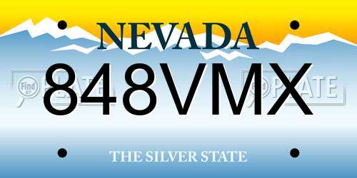 848VMX Nevada License Plate
