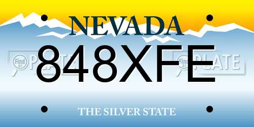 848XFE Nevada License Plate