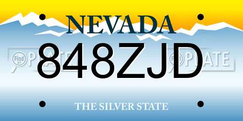 848ZJD Nevada License Plate