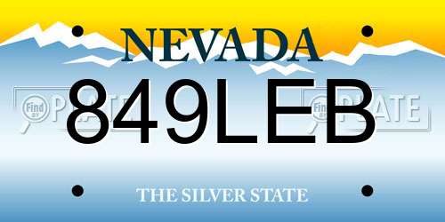849LEB Nevada License Plate