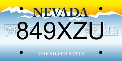 849XZU Nevada License Plate